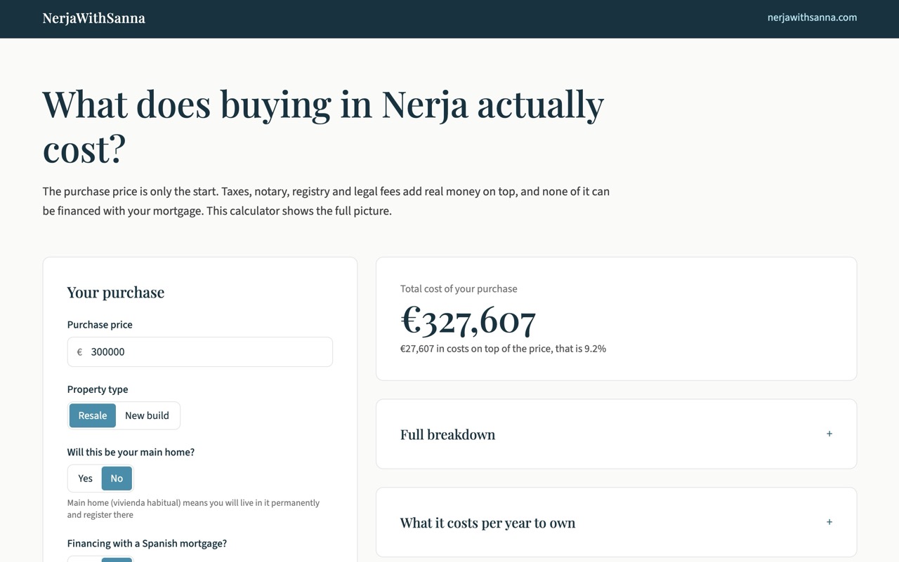 Property purchase calculator preview