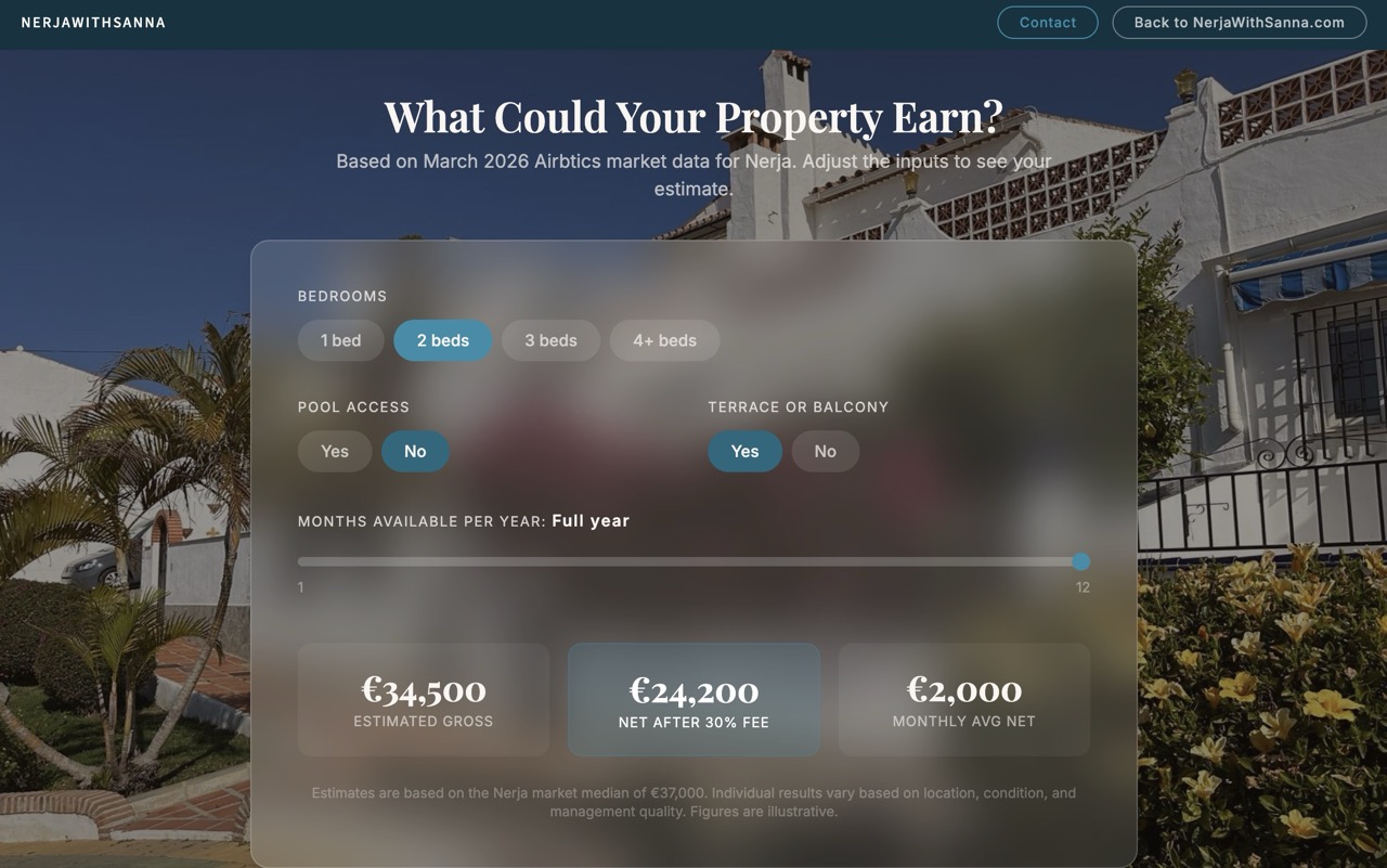 Rental earnings tool preview